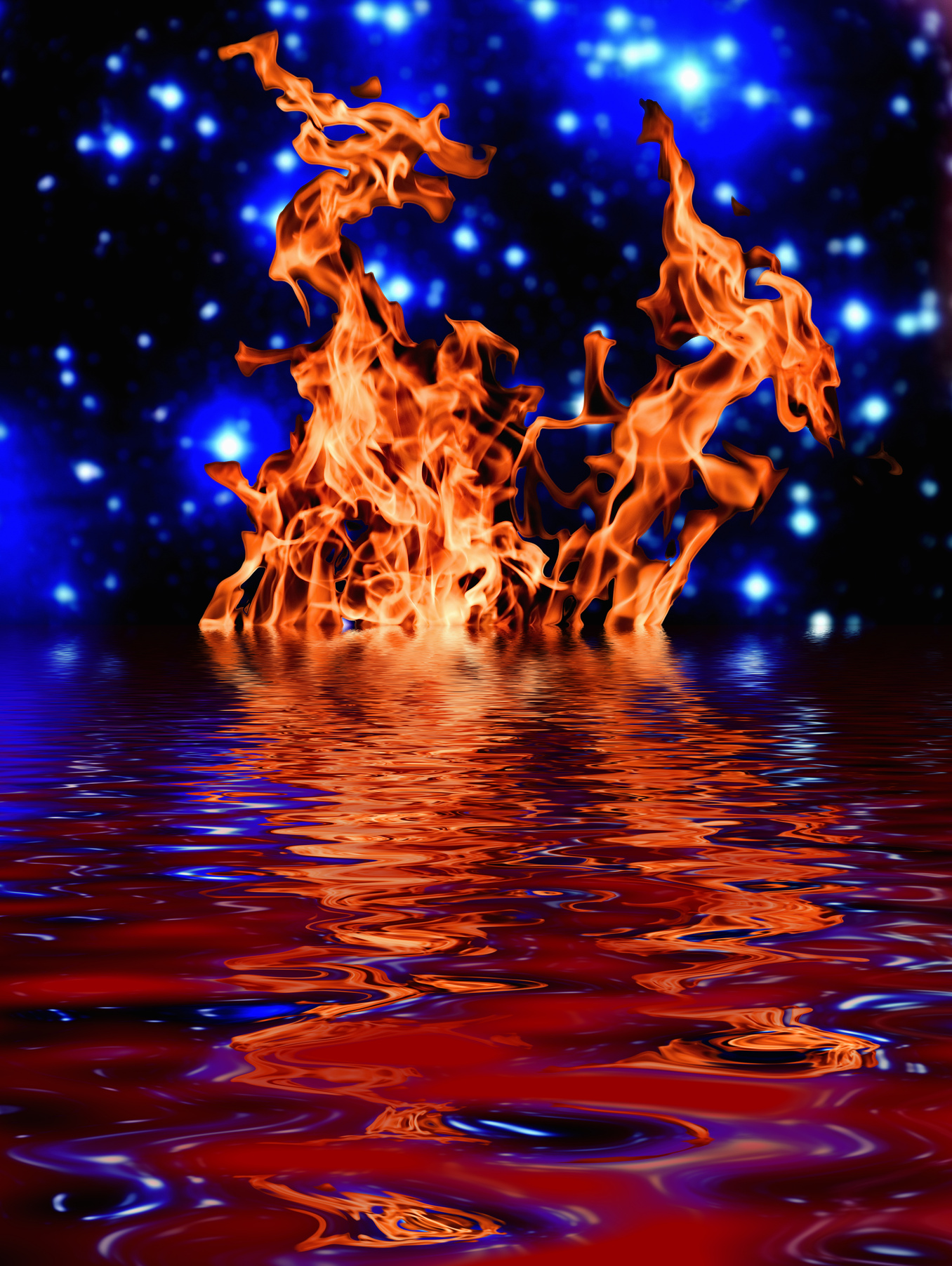 fire water reflection